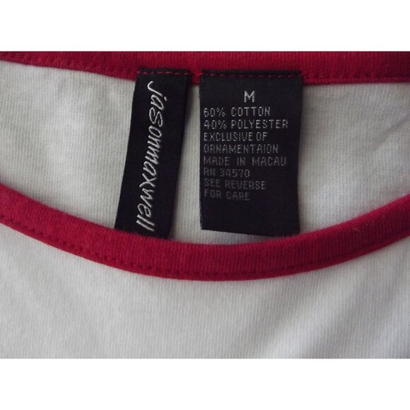 Jason Maxwell T-Shirt Women Medium White Red Blue Top patriotic embellished flag - Picture 4 of 6